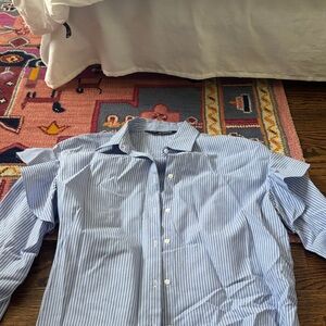 Zara Blue Striped Button Down Shirt